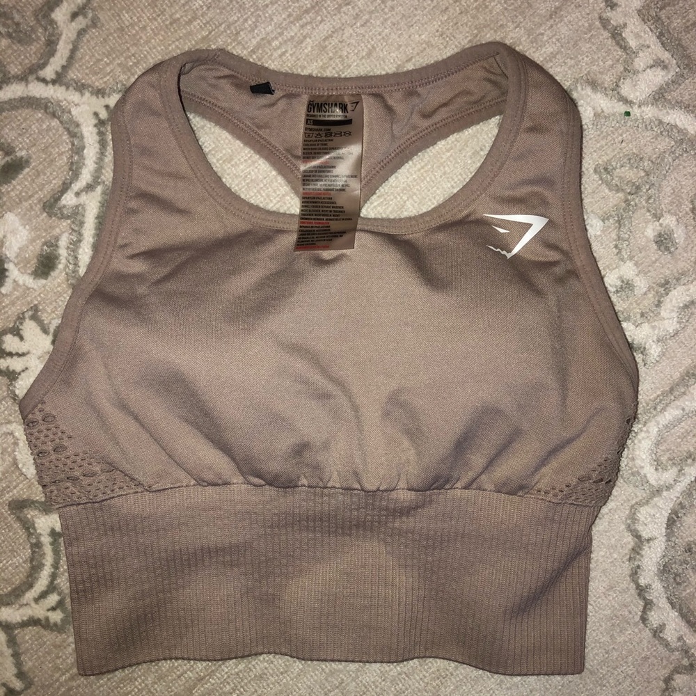 Gymshark Energy Seamless crop top/sports bra taupe